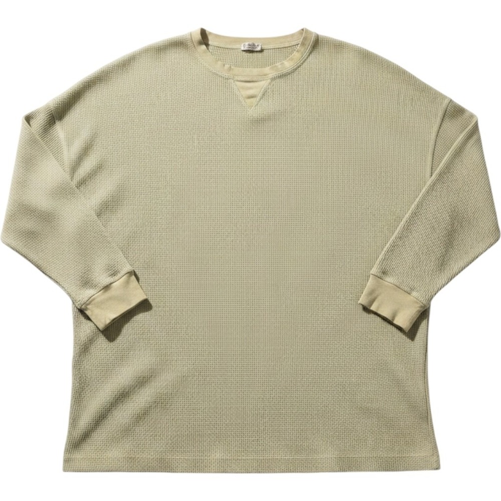 Free People Intimately Waffle Knit Thermal Top Oversized Sage Green Small